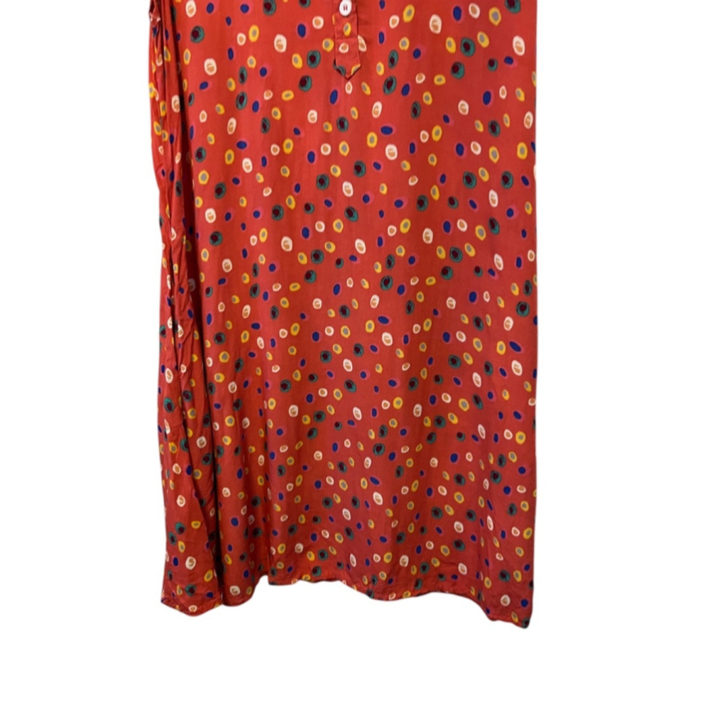Papillon Red Multicolour Dot Print Shift Dress Women’s Medium Sleeveless - Picture 7 of 10